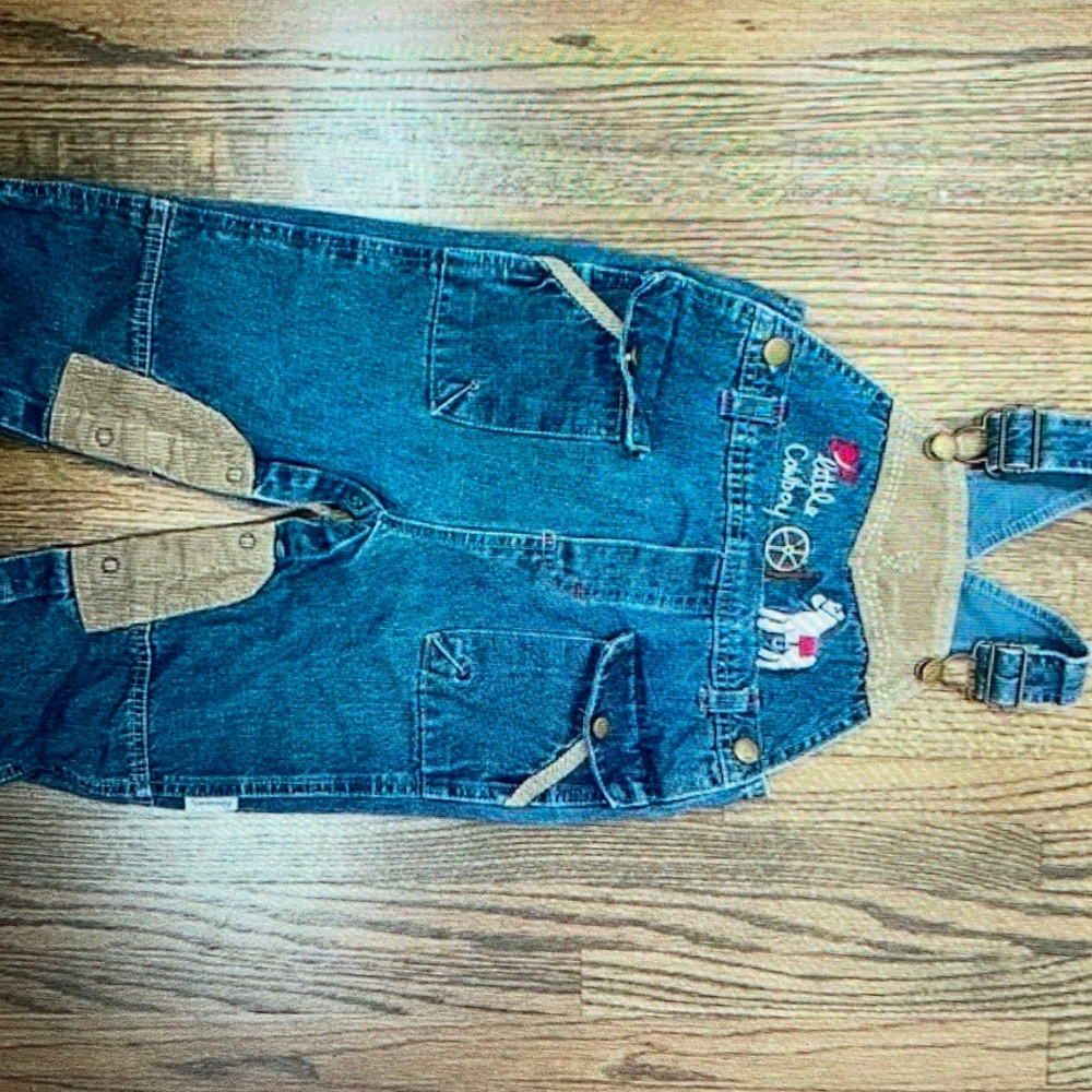Vitamins Kids 90S Y2K little cowboy denim overalls